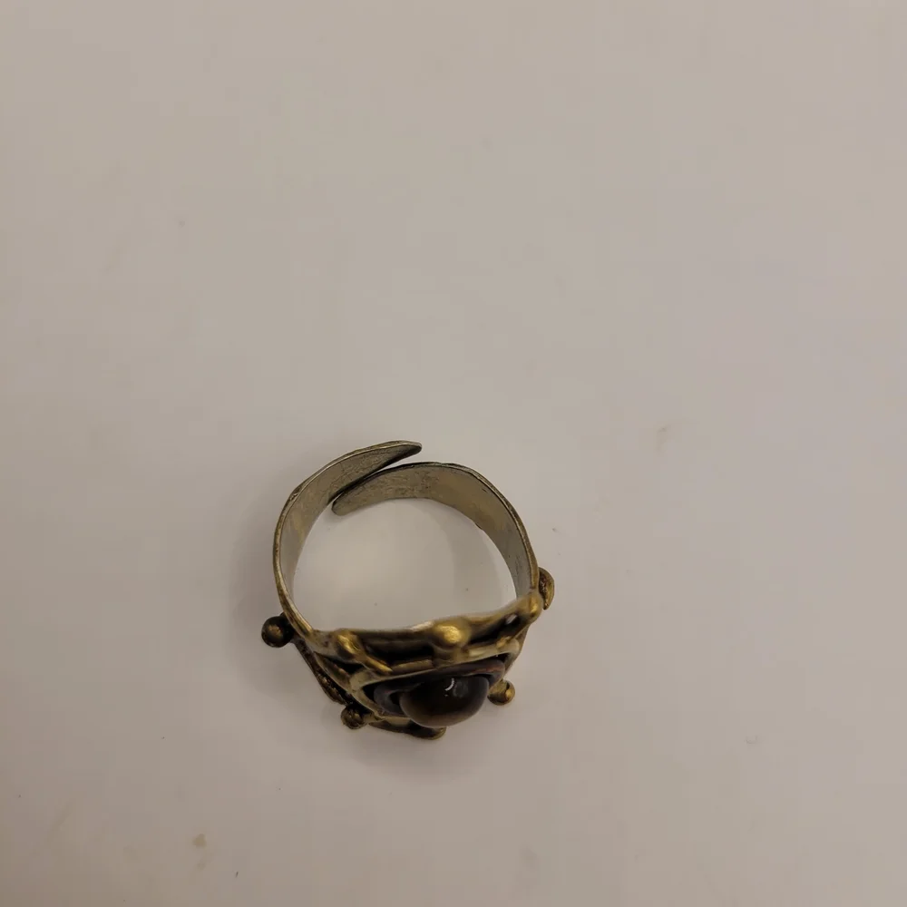Gold and Brown Statement Ring